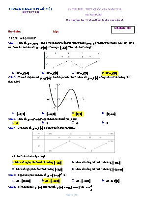 Đề thi thử THPT Quốc gia môn Toán năm 2019 - Mã đề 004 - Trường THCS - THPT Mỹ Việt (Có đáp án)